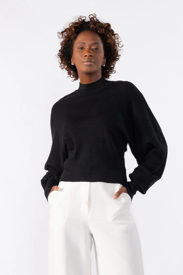 Blusa manga longa bufante