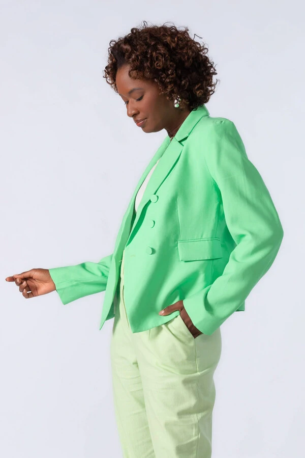 Blazer em viscose com botoes
