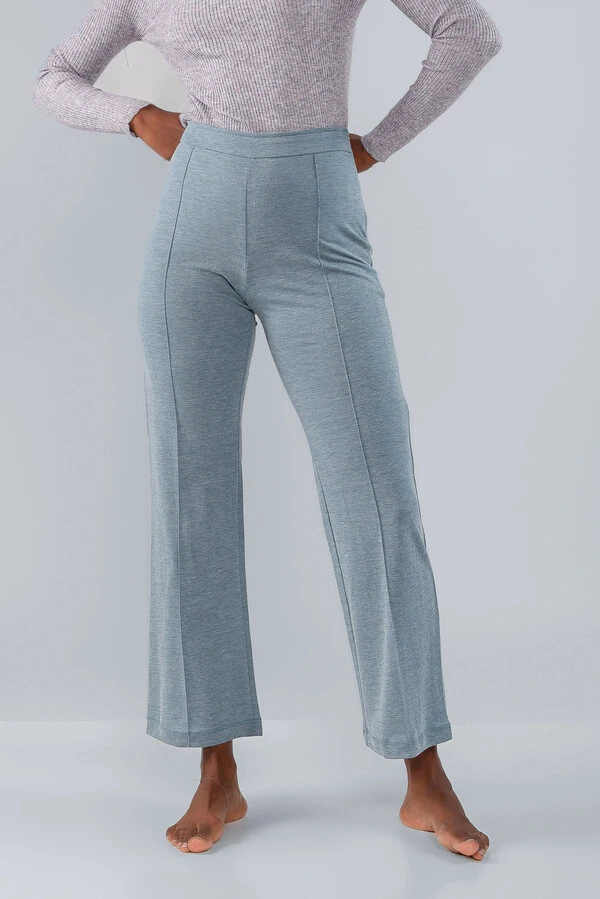 Calca pantacourt viscose nervura frente