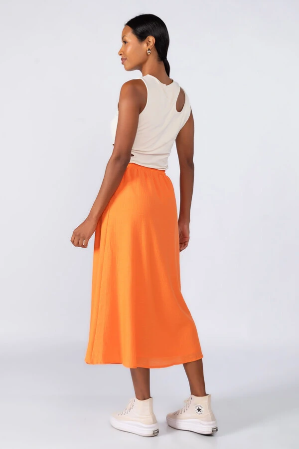 Saia midi em viscose elastico no cos