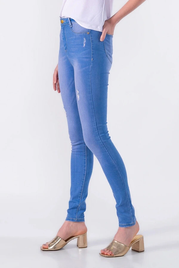 Calca jeans skinny destroyed