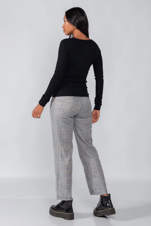 Blusa canelada decote quadrado