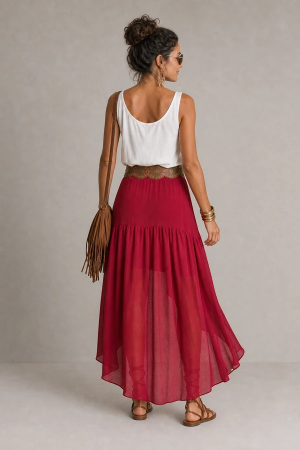 Saia de chiffon boho