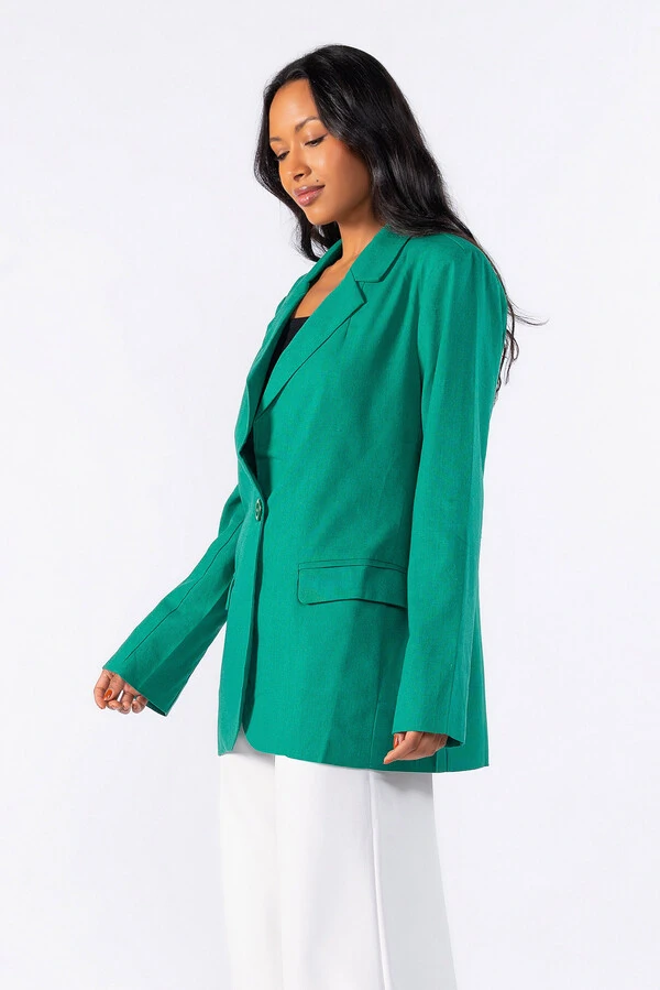 Blazer linho com ombreiras