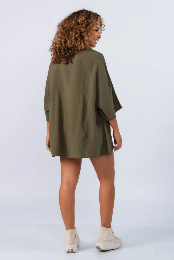 Camisa manga curta em viscose