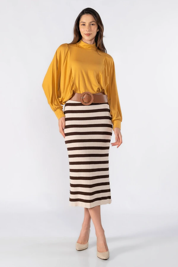 Blusa manga morcego com detalhe franzido