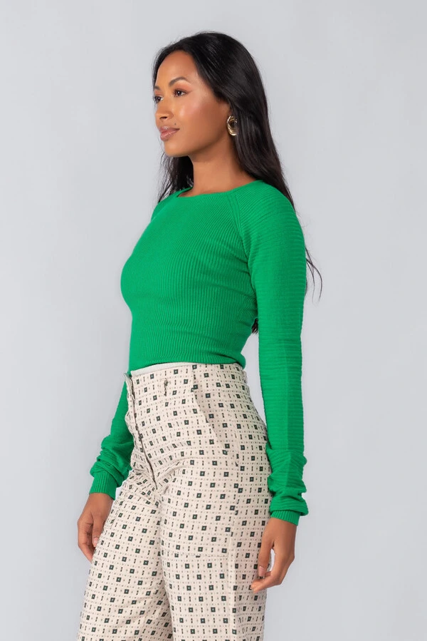 Blusa canelada decote quadrado