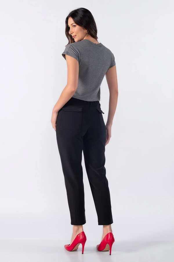 Blusa cropped basica canelada