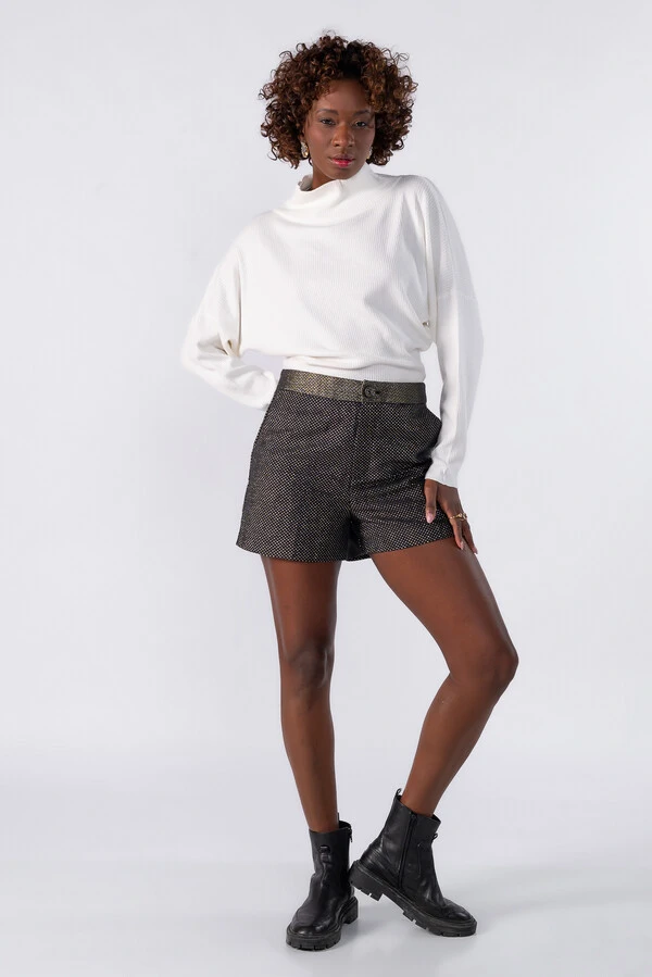 Shorts jacquard cintura alta