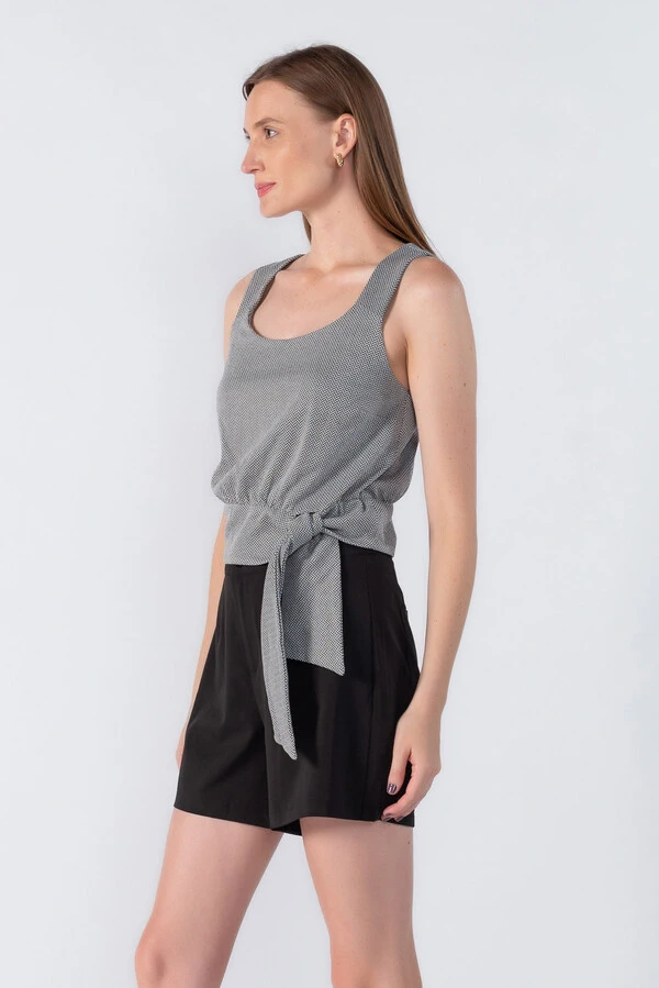Blusa regata amarracao cintura