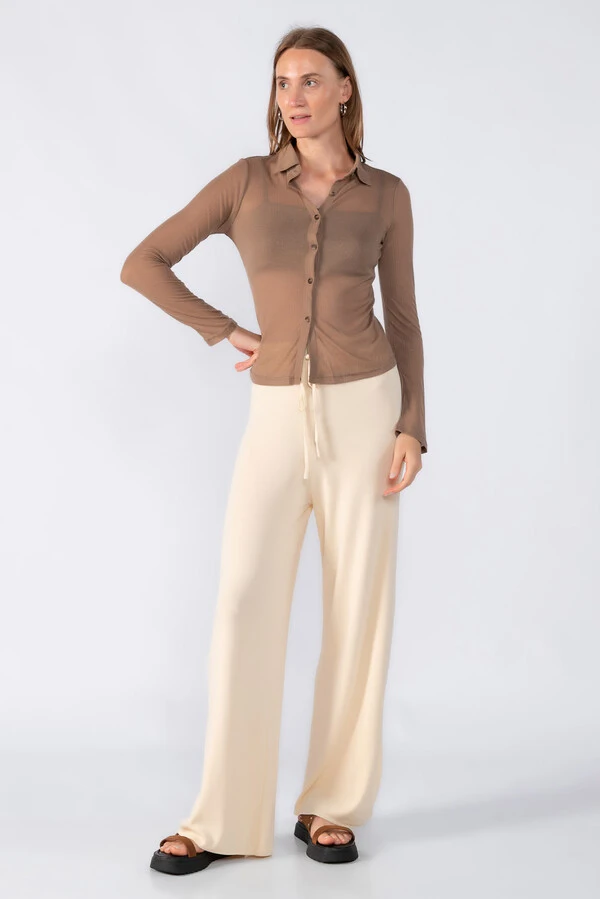 Blusa malha canelada