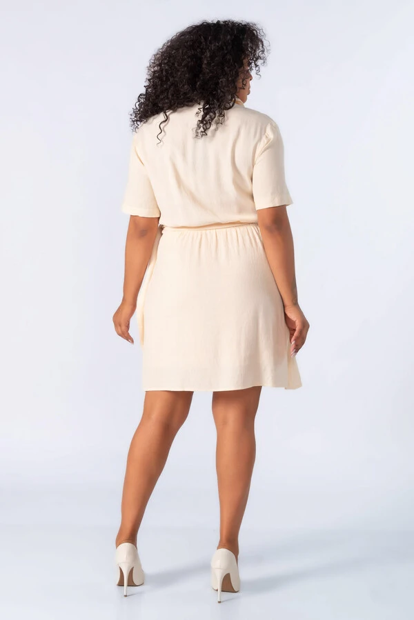 Vestido em algodao transpassado