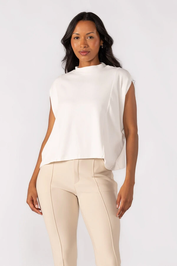 Blusa flanelada gola alta