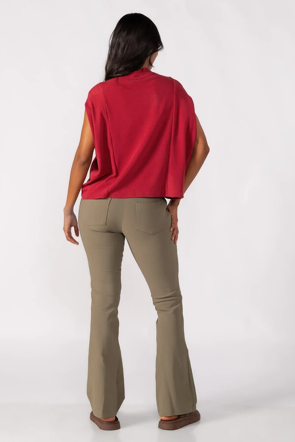 Blusa flanelada gola alta