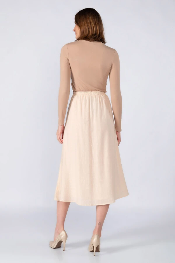 Saia midi em viscose elastico no cos
