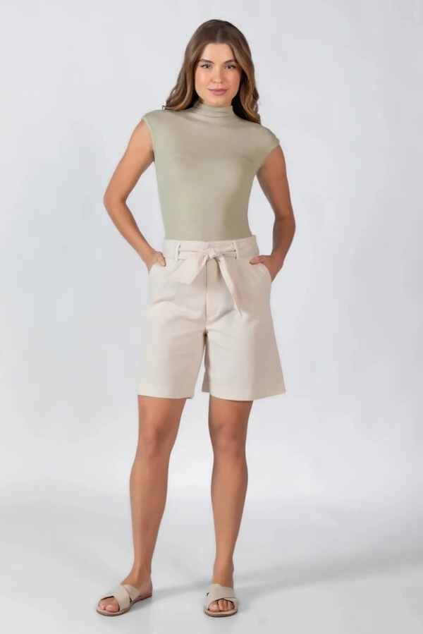 Blusa gola alta canelada