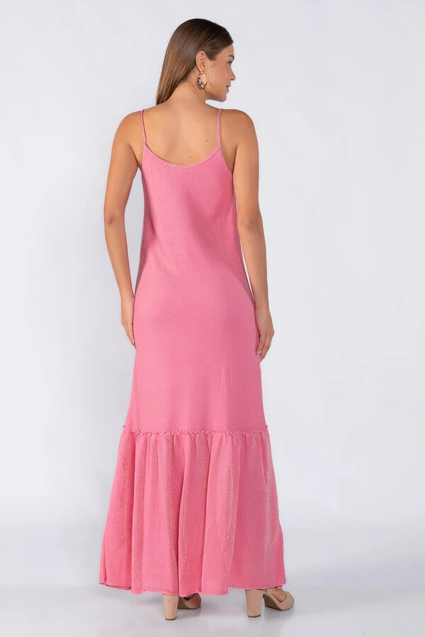 Vestido lurex com alças