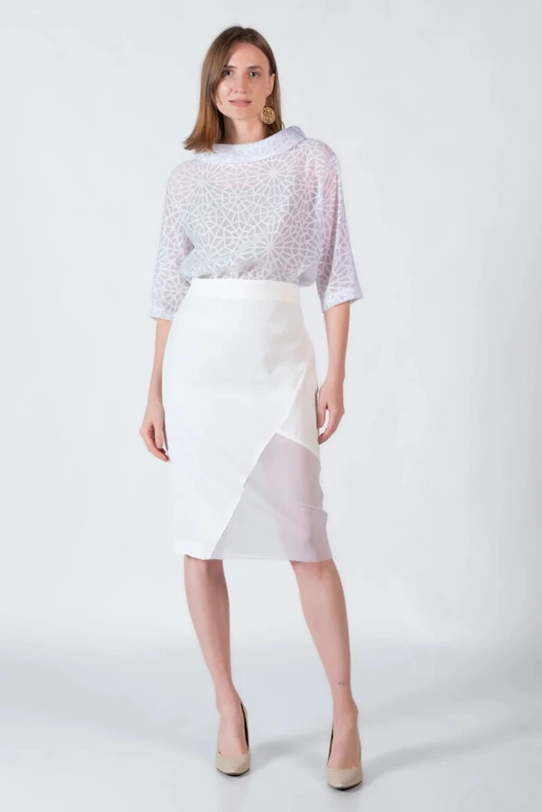 Blusa manga 3/4 gola canoa