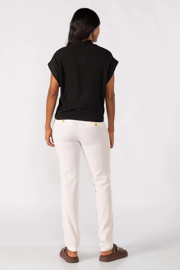 Blusa gola alta canelada