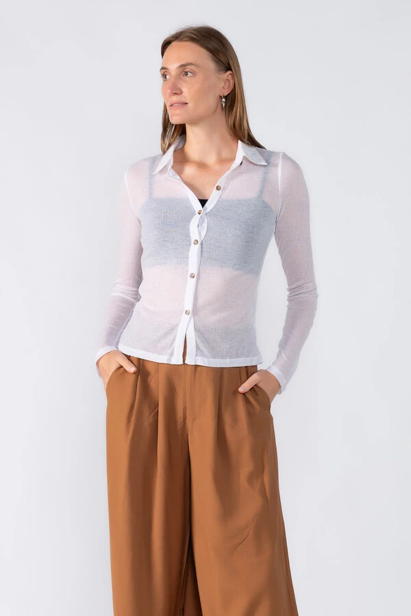 Blusa malha canelada