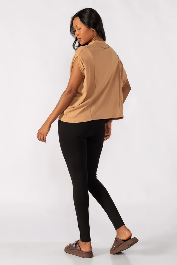 Blusa flanelada gola alta