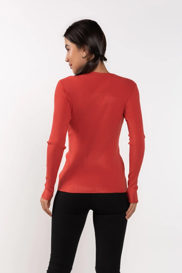Sueter em viscose com botao e cordao