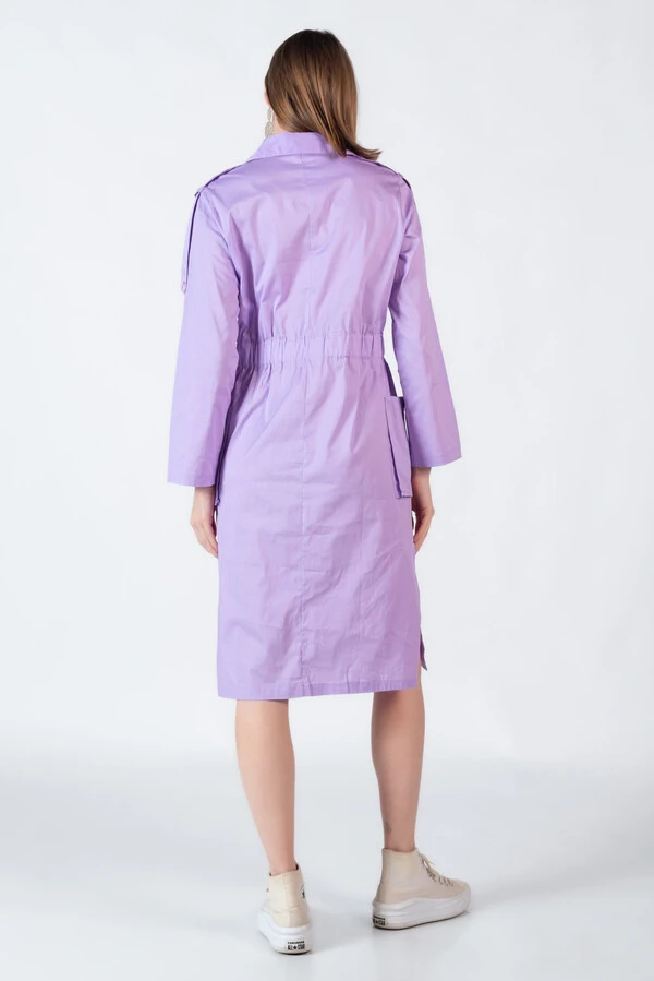 Vestido em algodao com bolsos