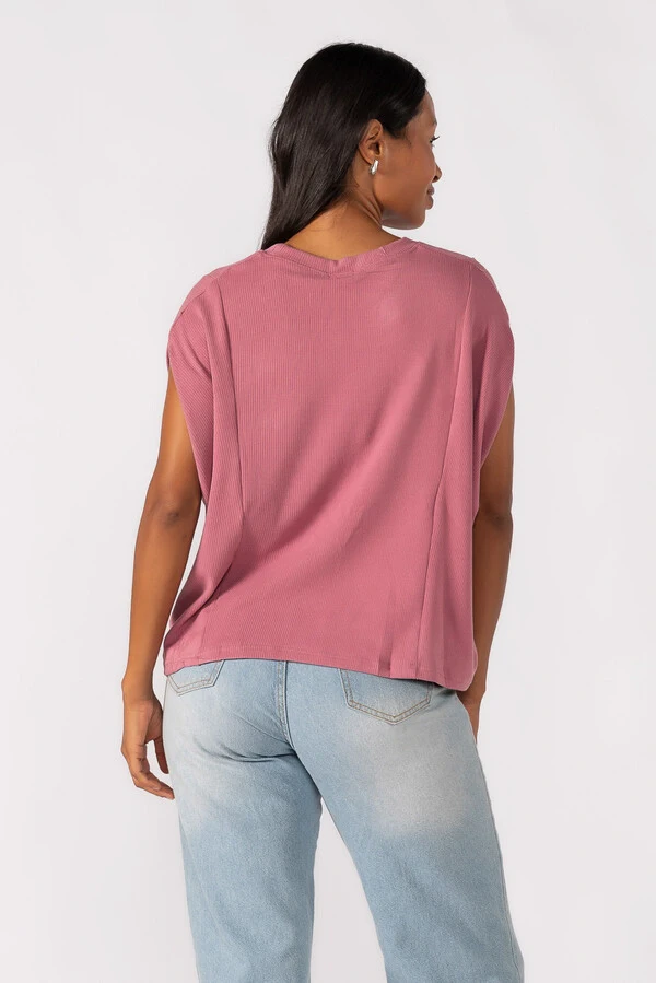 Blusa oversized canelada