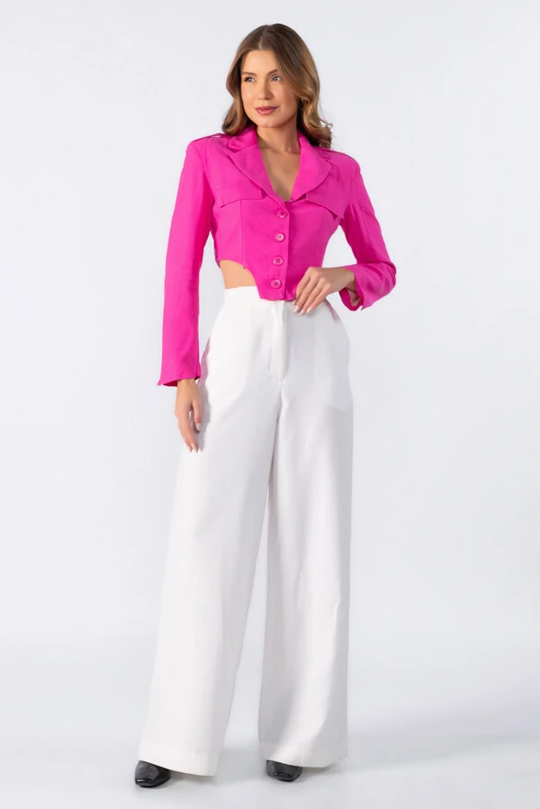 Blazer curto forrado