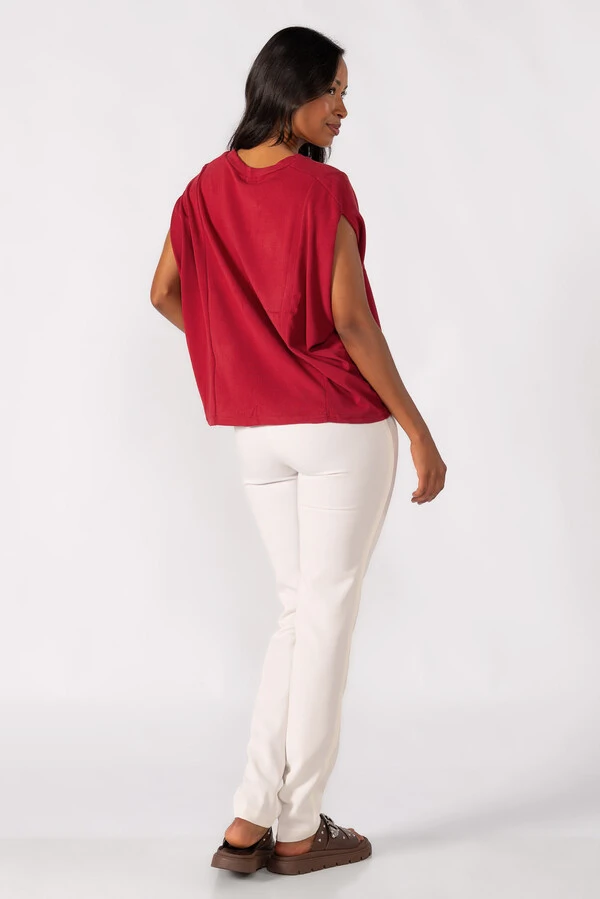 Blusa oversized decote em v