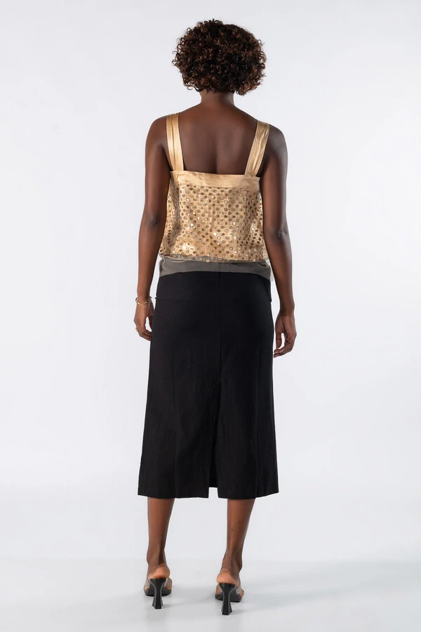 Blusa de alça bordado com paete