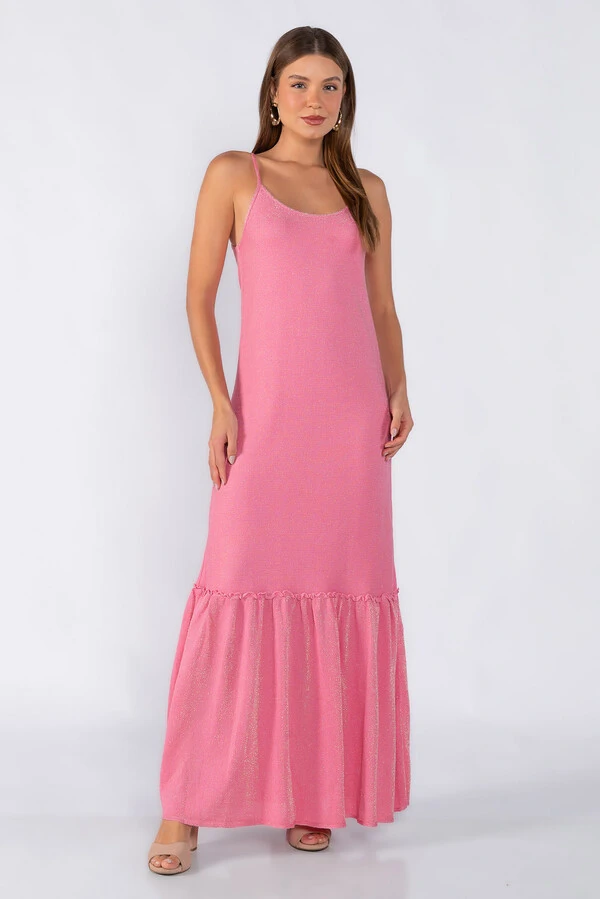 Vestido lurex com alças