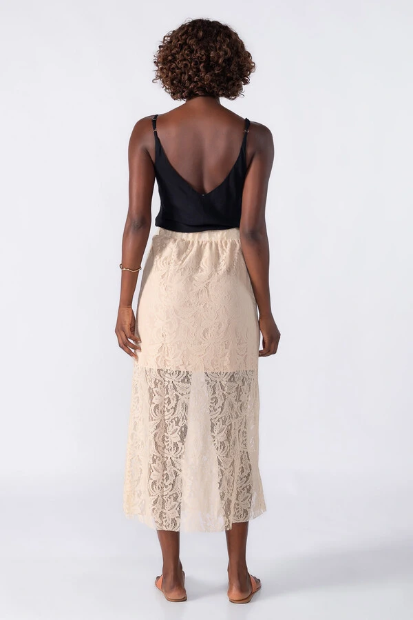 Saia midi renda