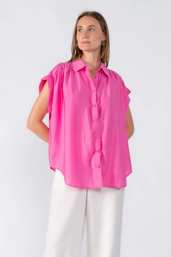 Camisa ampla barra dobrada