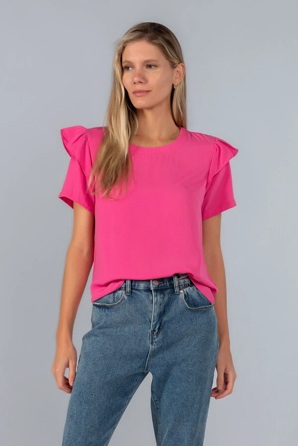 Blusa babado manga