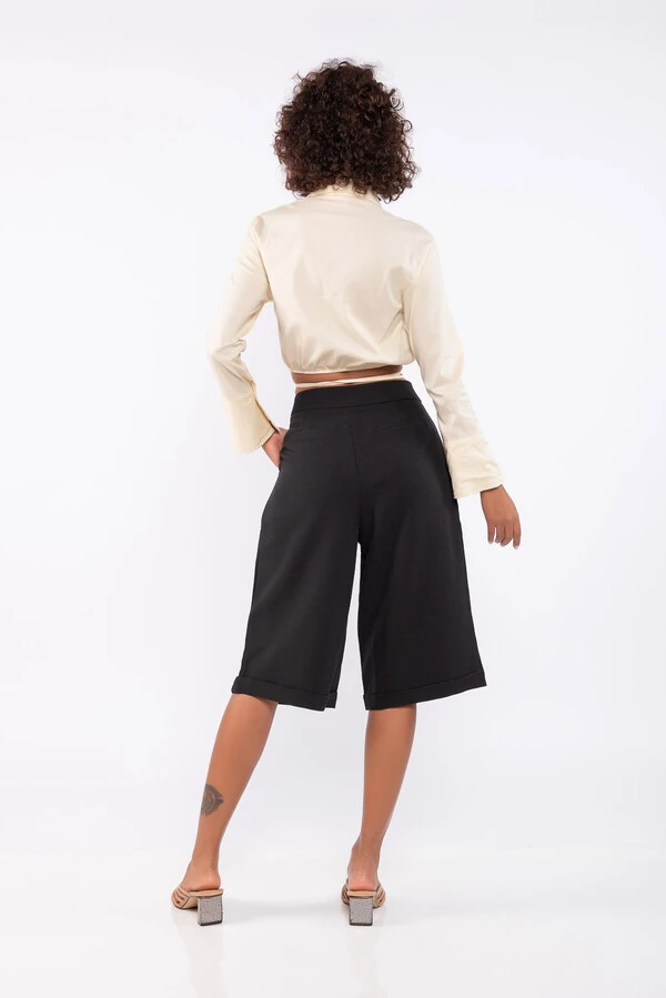 Camisa cropped transpassada amarracao