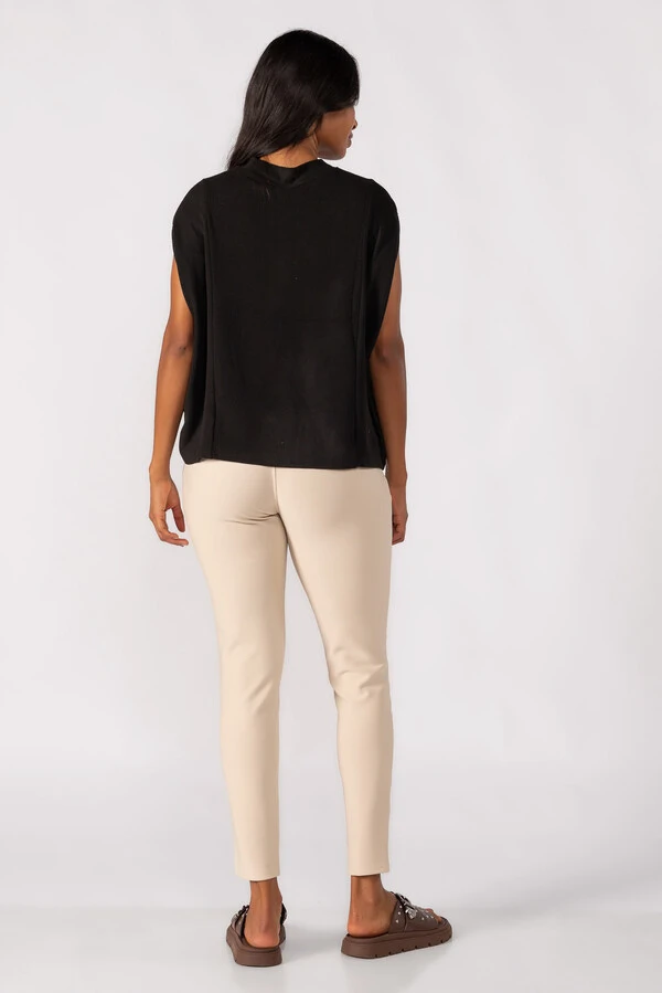 Blusa flanelada gola alta