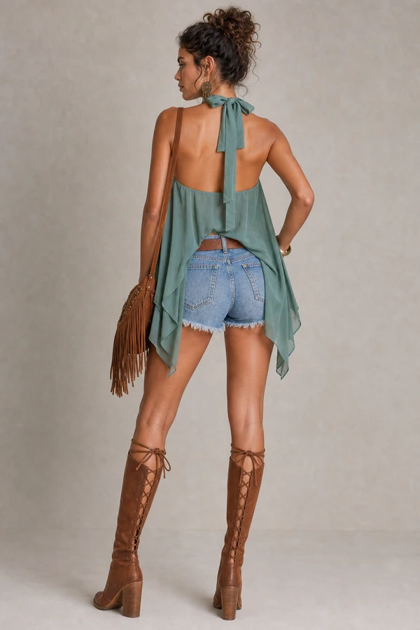 Blusa chiffon boho