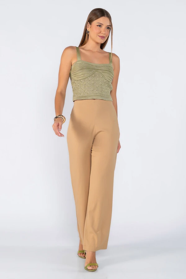 Cropped tricot texturizado