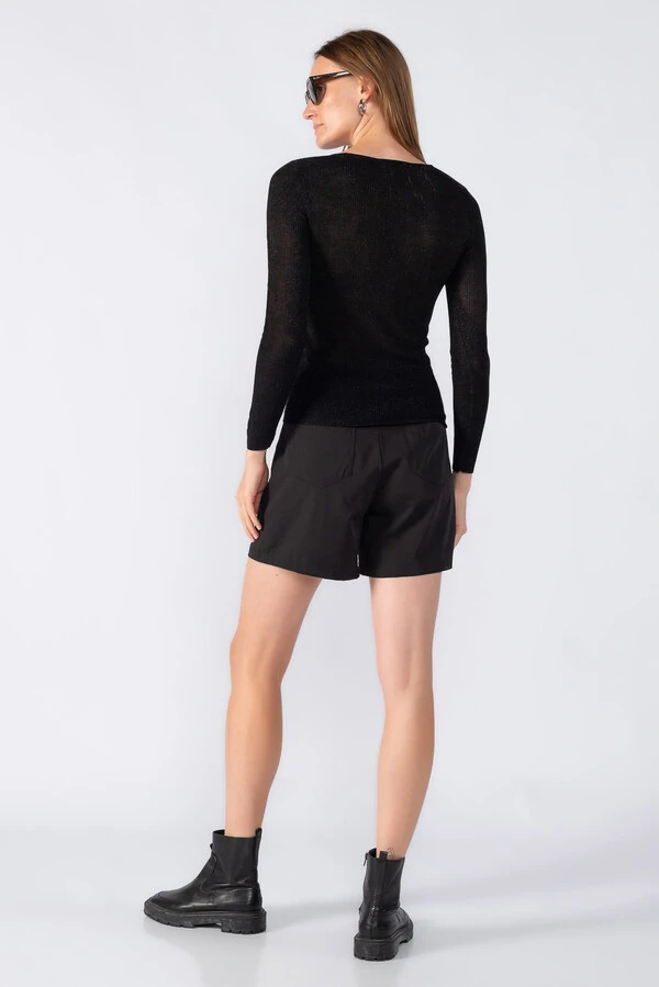 Blusa manga longa aplicacao em strass