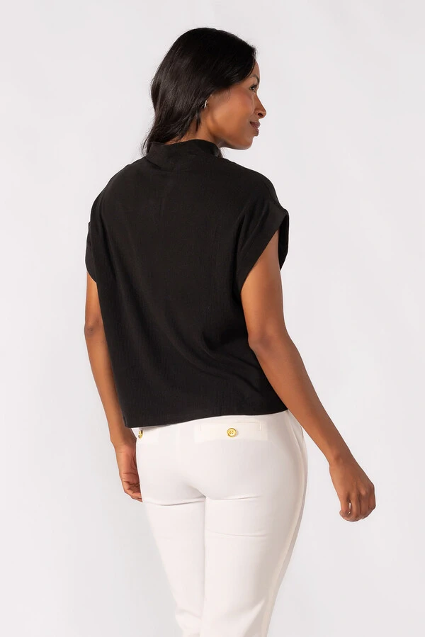 Blusa gola alta canelada