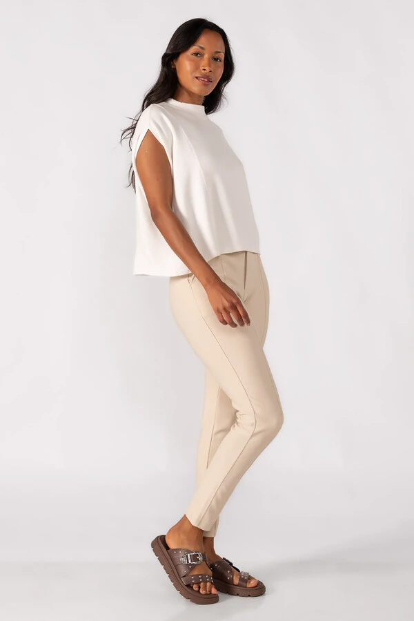 Blusa flanelada gola alta
