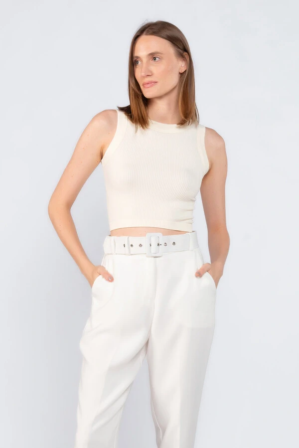Cropped em regata canelado