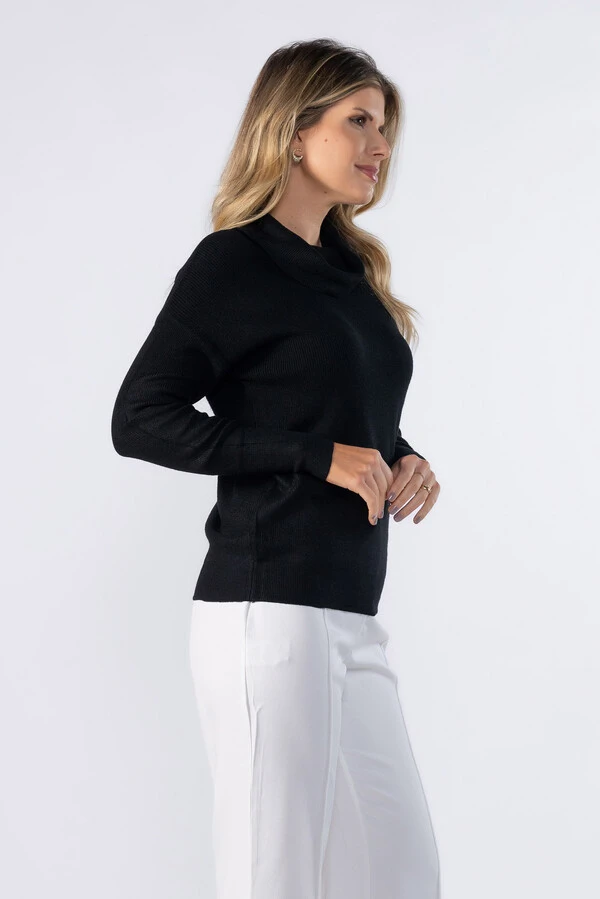 Blusa gola alta canelada