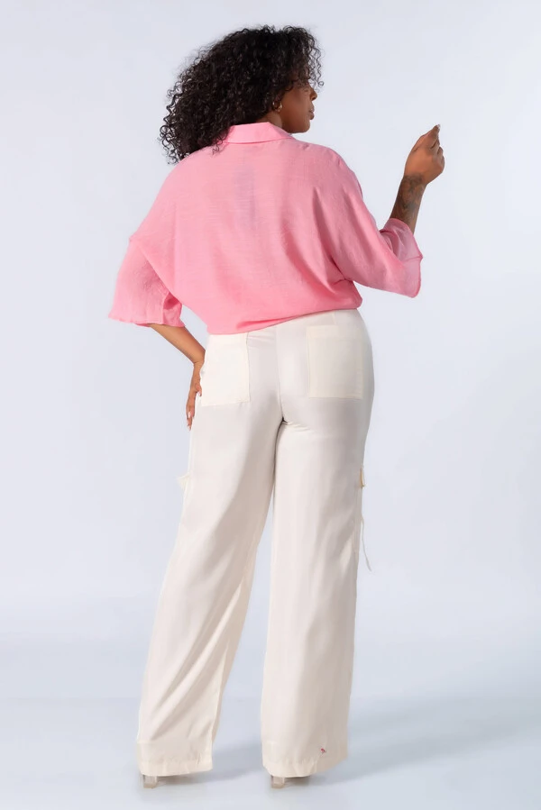 Camisa em viscose de amarracao