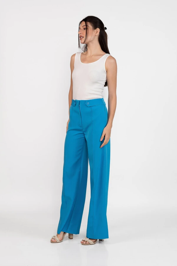 Calca pantalona alfaiataria lisa