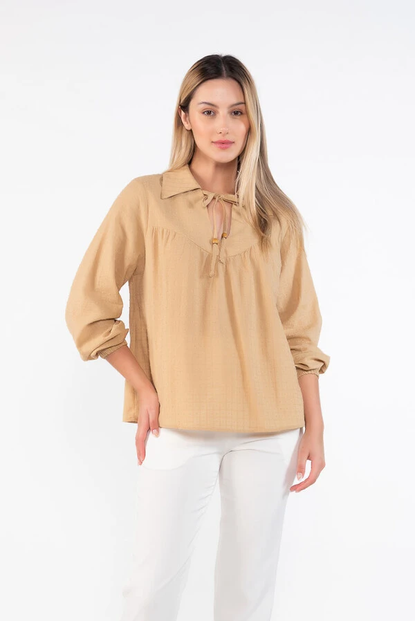 Blusa em algodao manga longa