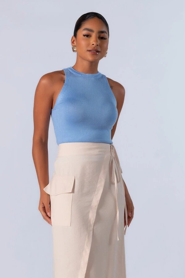 Blusa regata em viscose lisa