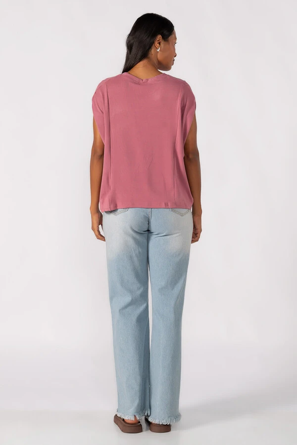 Blusa oversized canelada