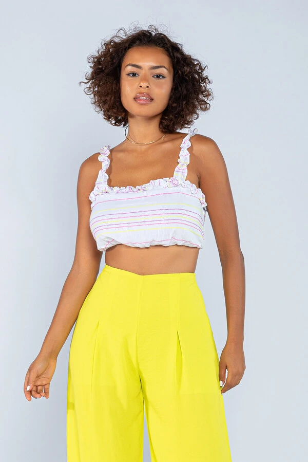Top cropped liocel prespontado babadinho